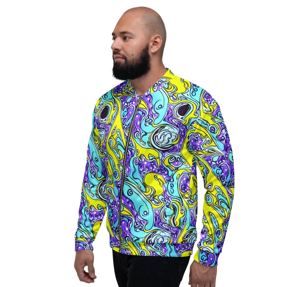 Aqua Acid on Bomber Jacket — Left