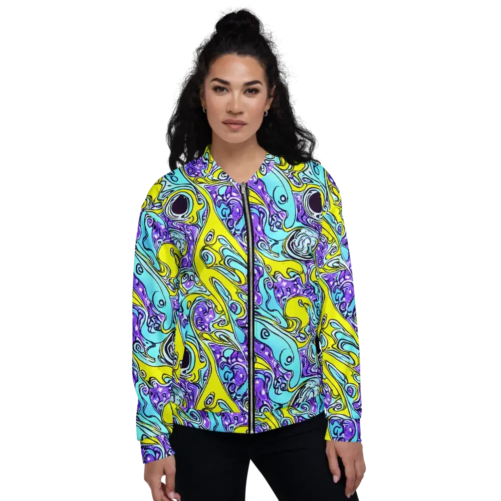 Aqua Acid on Bomber Jacket — Front