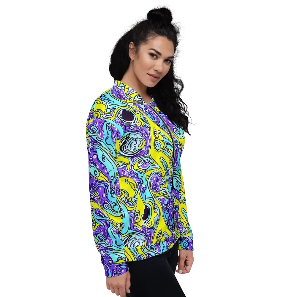 Aqua Acid on Bomber Jacket — Right