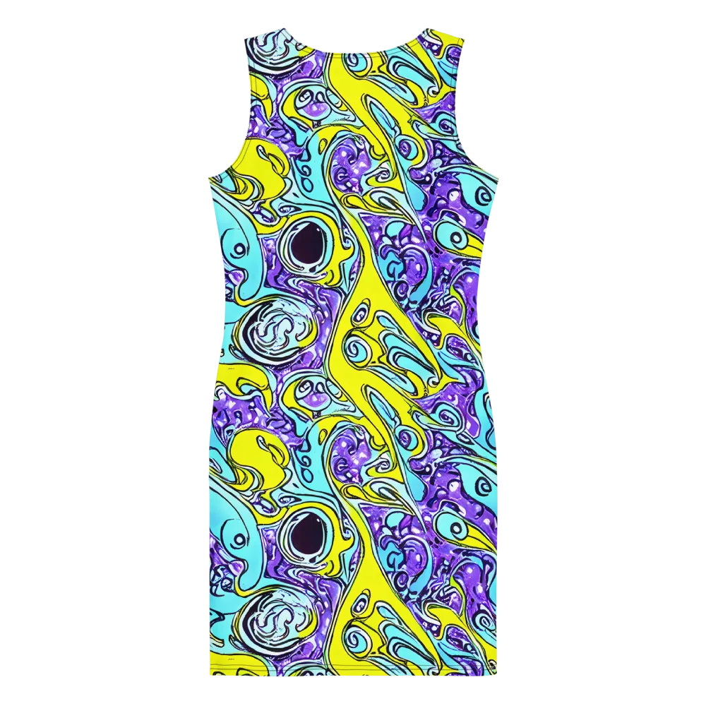 Aqua Acid on Bodycon Dress — Back