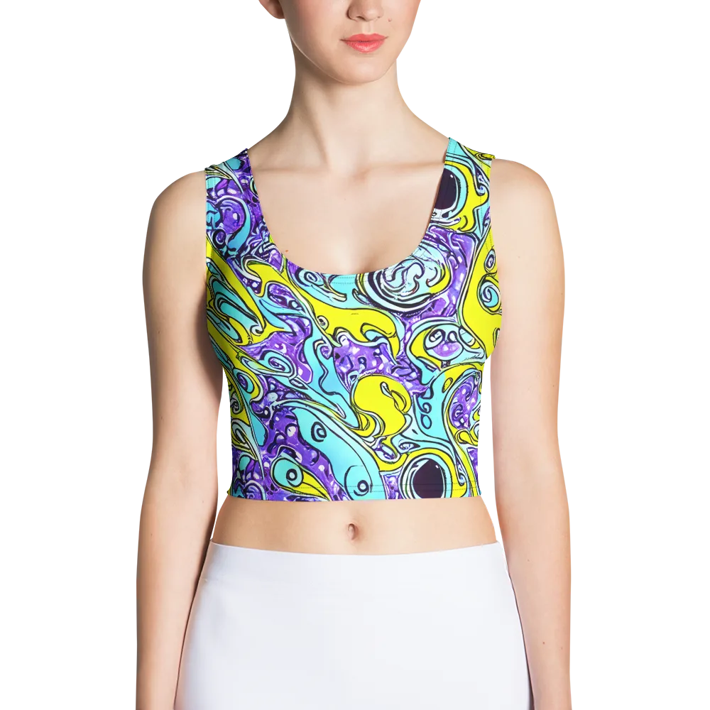 Aqua Acid on Crop Top — Front
