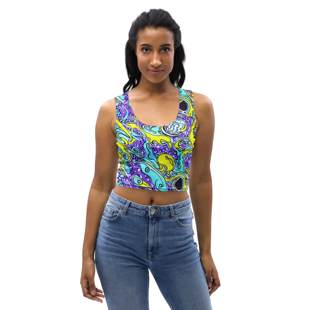 Aqua Acid on Crop Top — Front