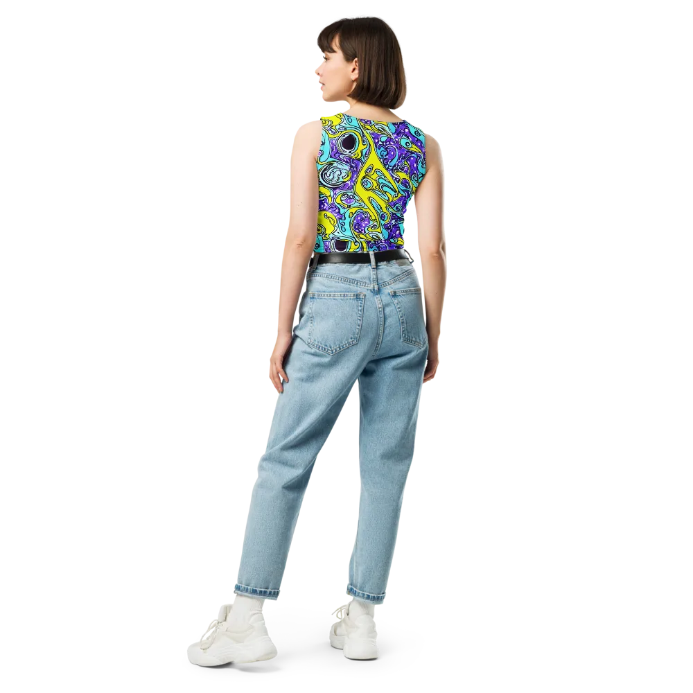 Aqua Acid on Crop Top — Back