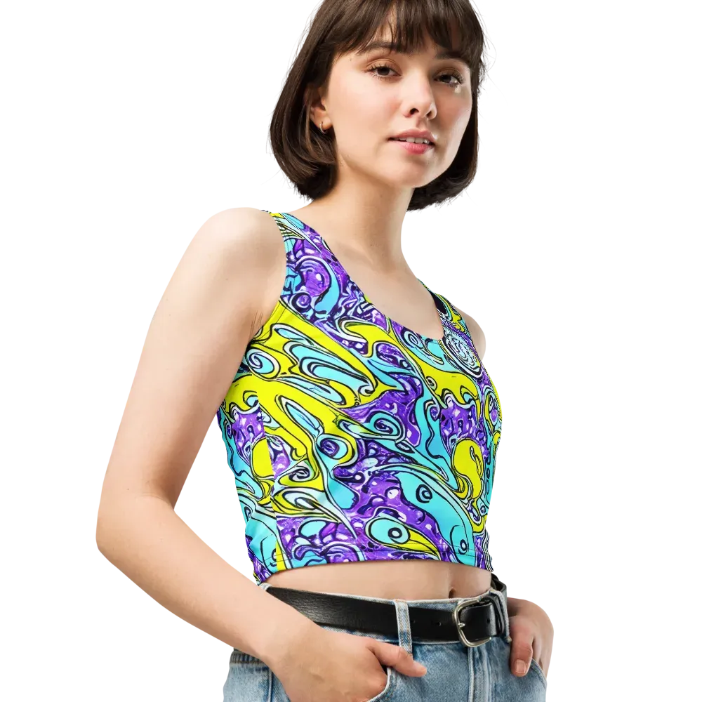 Aqua Acid on Crop Top — Right Front