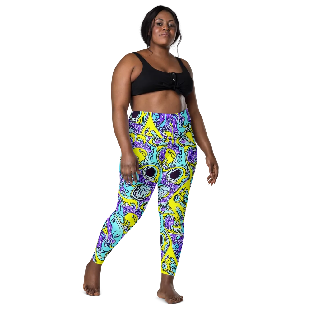 Aqua Acid on Leggings with Pockets — Front
