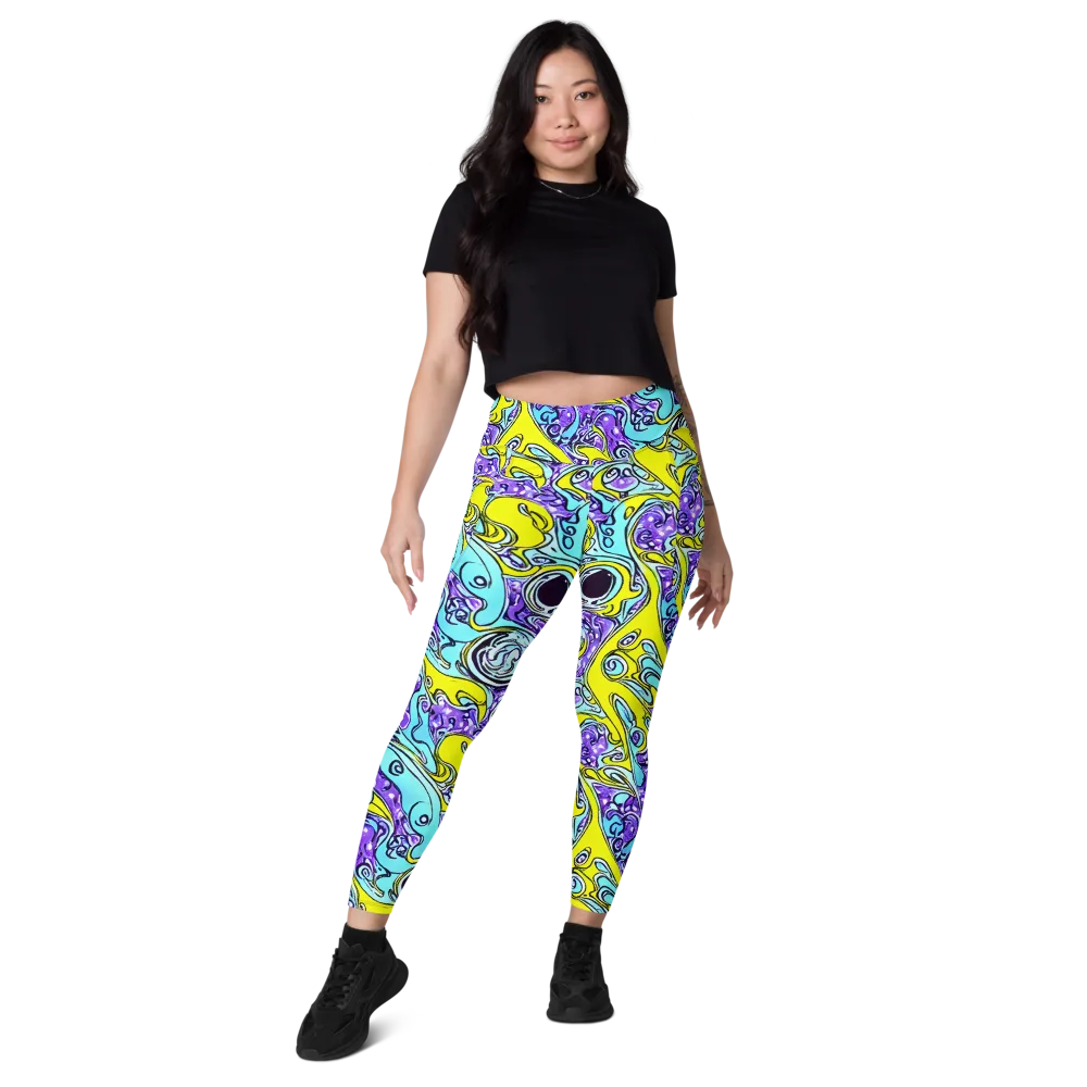 Aqua Acid on Leggings with Pockets — Front