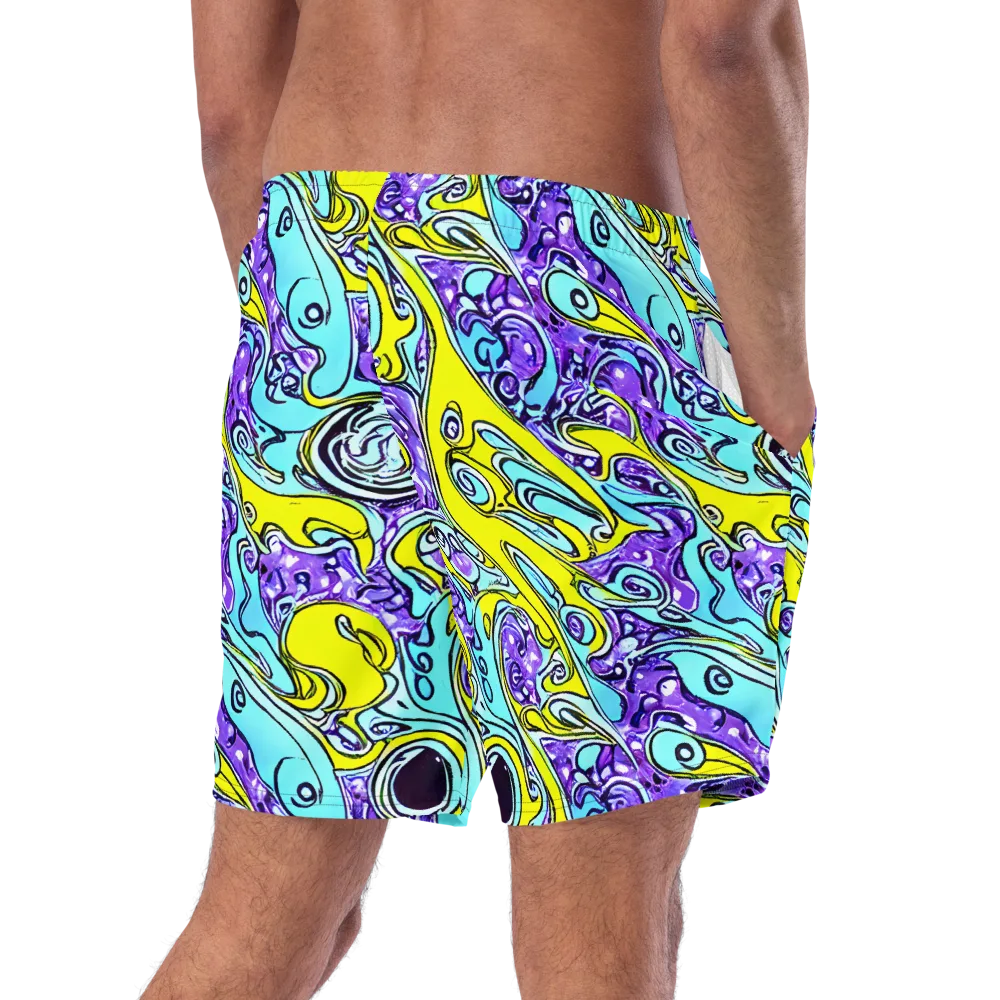 Aqua Acid on Swim Trunks — Right Back