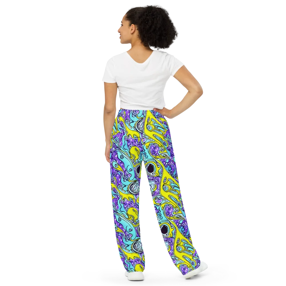 Aqua Acid on Wide-Leg Pants — Back