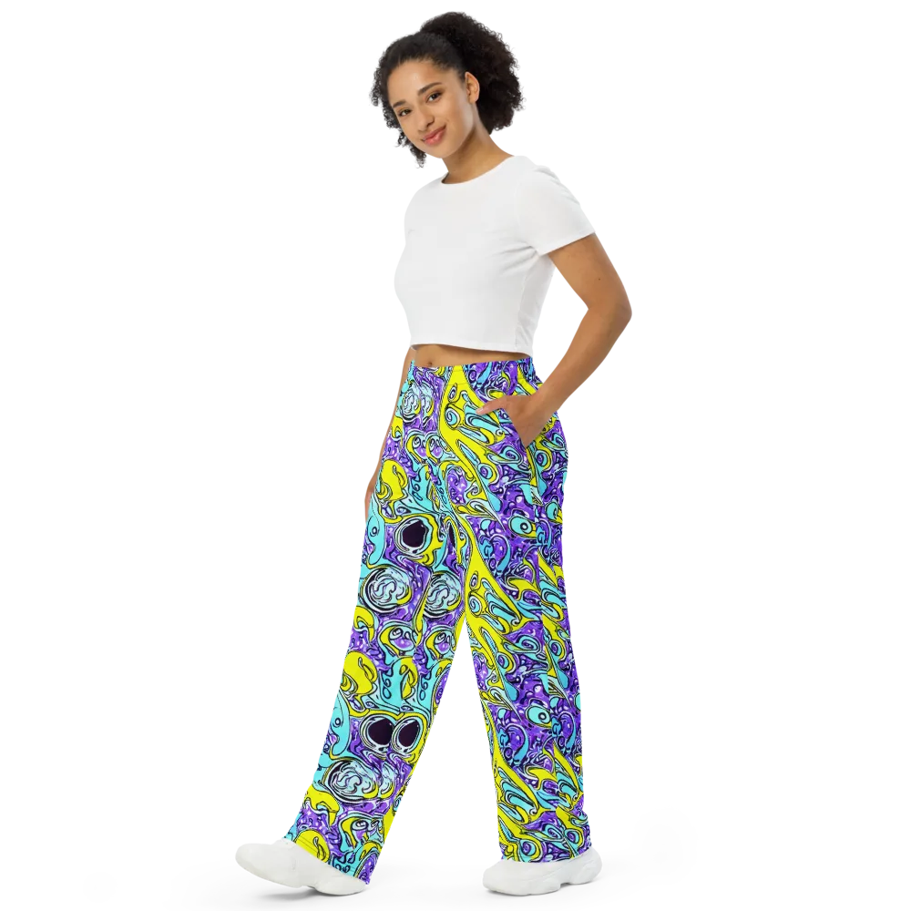 Aqua Acid on Wide-Leg Pants — Left Front