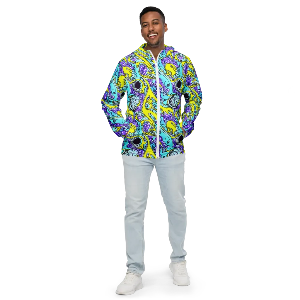 Aqua Acid on Men's Windbreaker — Front