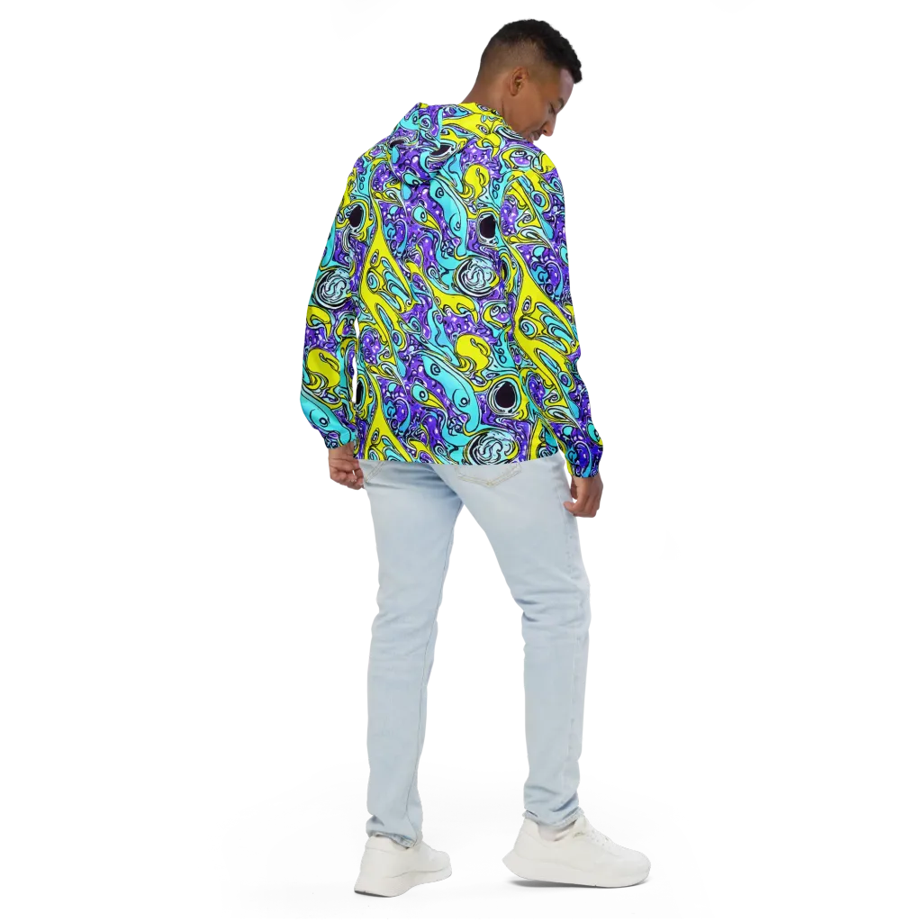 Aqua Acid on Men's Windbreaker — Back