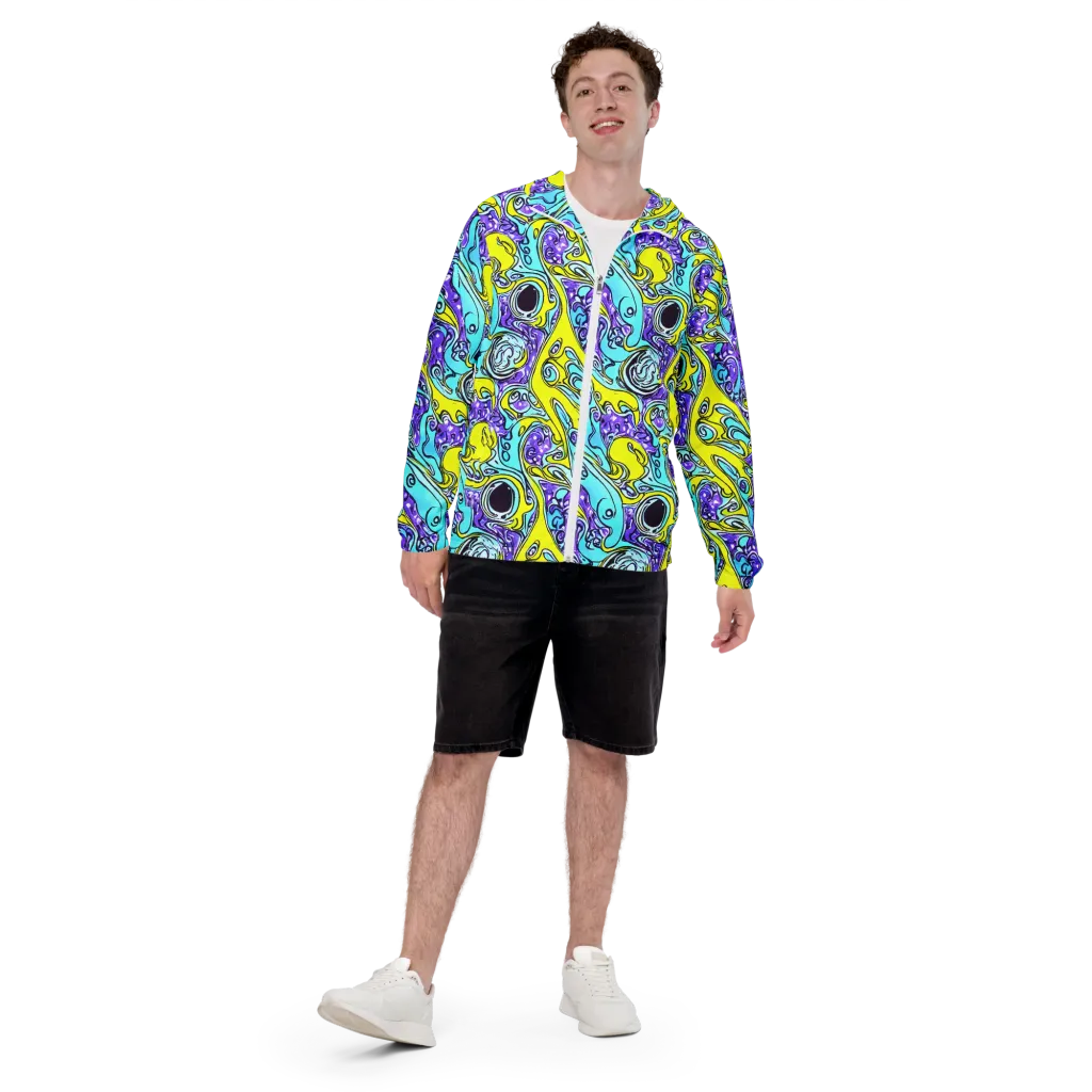 Aqua Acid on Men's Windbreaker — Front