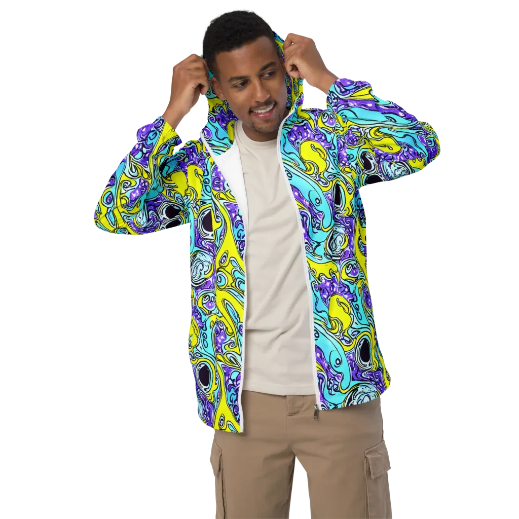 Aqua Acid on Men's Windbreaker — Front