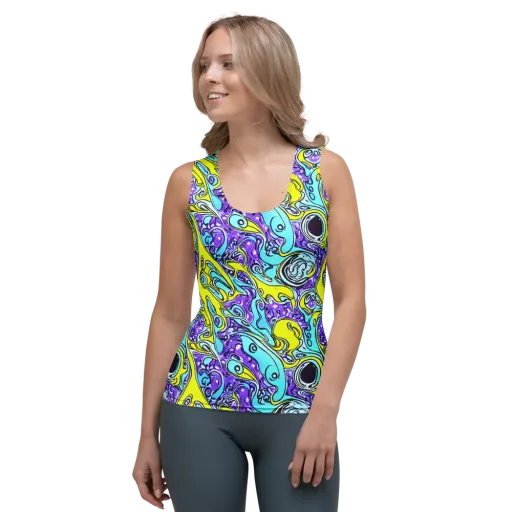 Aqua Acid on a Women's Tank Top