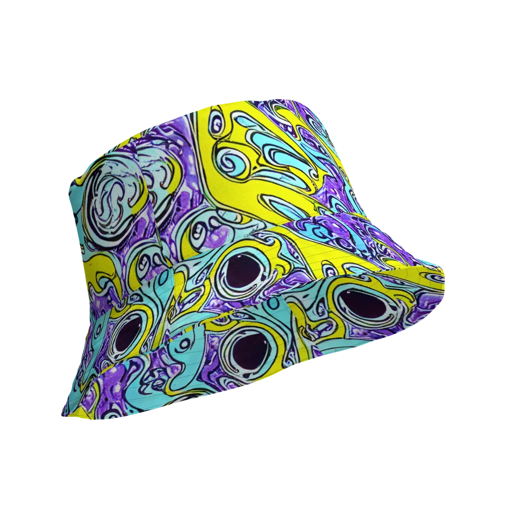 Aqua Acid on Reversible Bucket Hat — Product details Outside