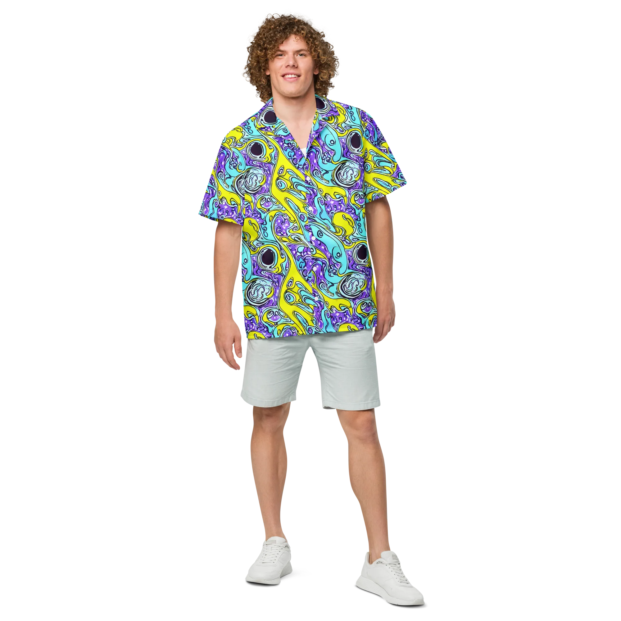 Aqua Acid on Button Shirt — Front