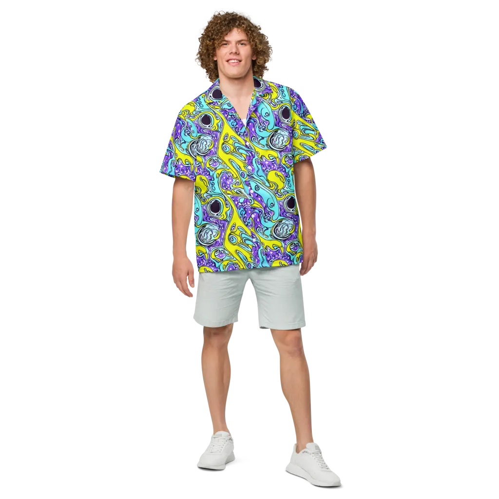 Aqua Acid on Button Shirt — Front