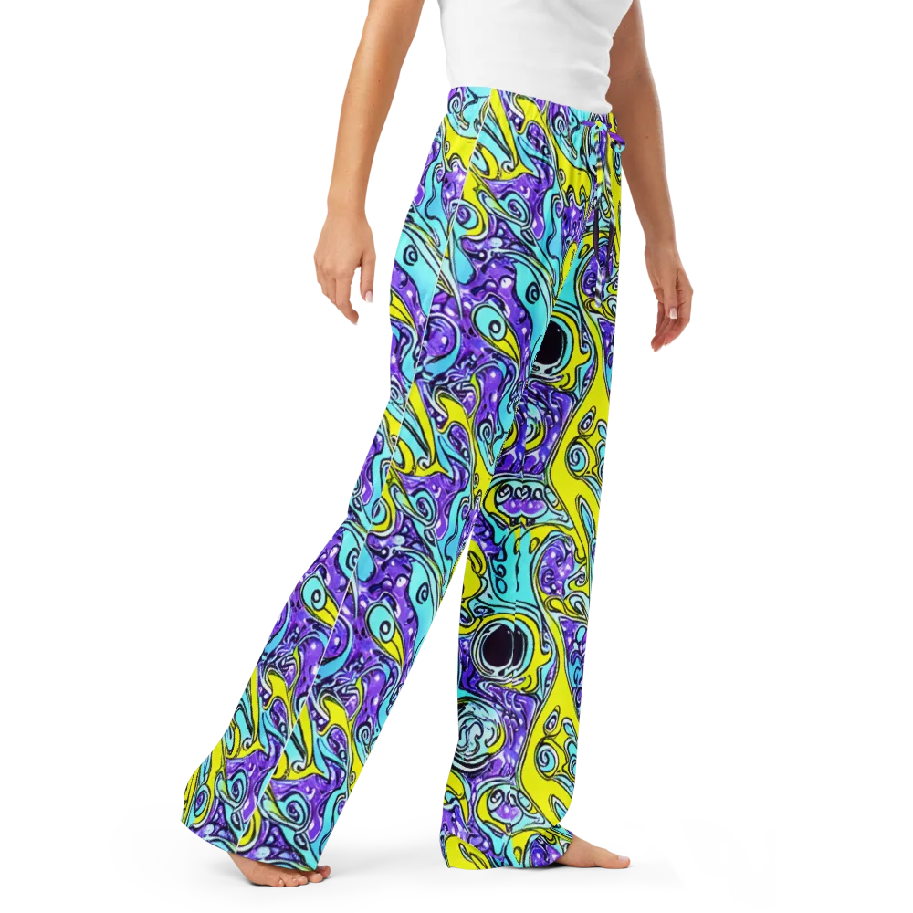 Aqua Acid on Women's Pajama Pants — Right Front