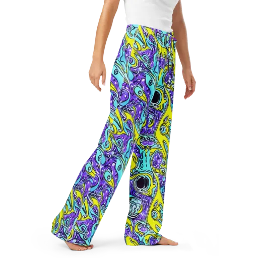 Aqua Acid on a Women's Pajama Pants
