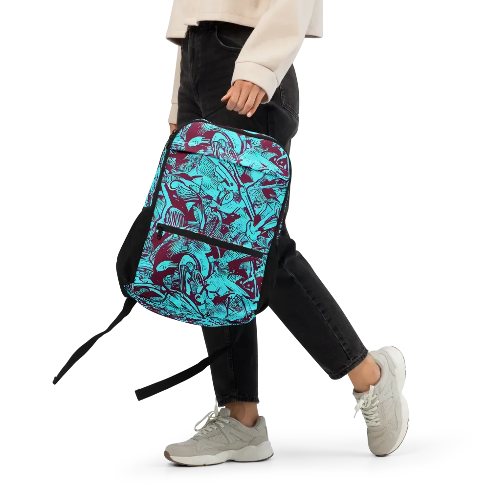 Burgundy Tropics on Utility Backpack — Front