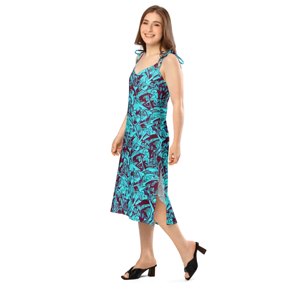 Burgundy Tropics on Slip Dress — Left Front