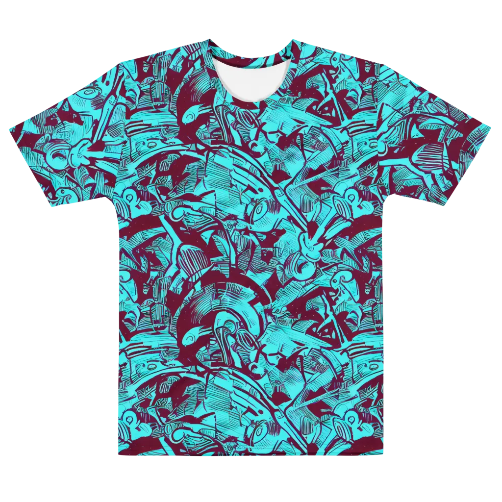 Burgundy Tropics on Men's Cotton Crew Neck T-Shirt — Front
