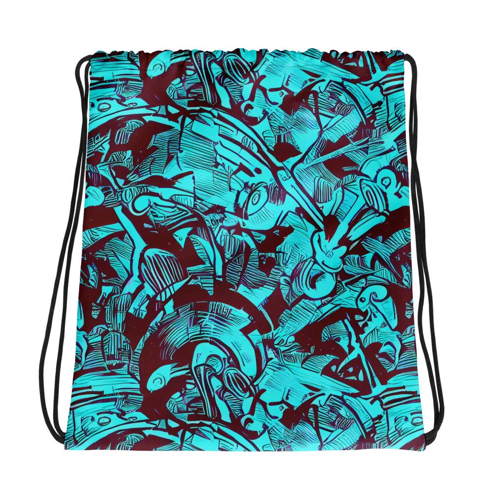 Burgundy Tropics on Drawstring Bag — Photo