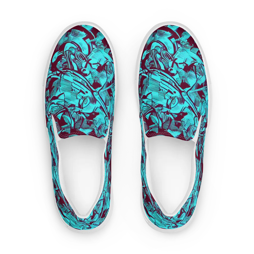 Burgundy Tropics on Women's Slip-On Canvas Shoes — Front