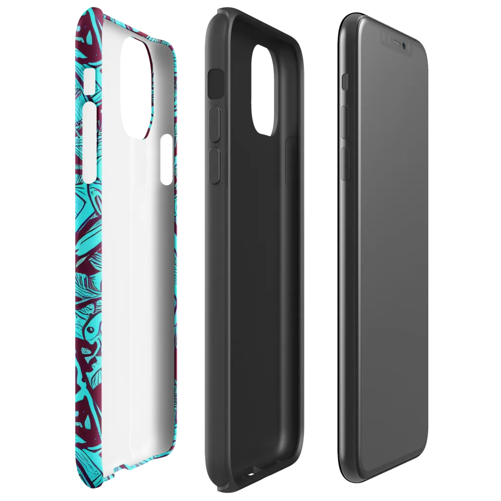 Burgundy Tropics on Tough Case for iPhone® — Right