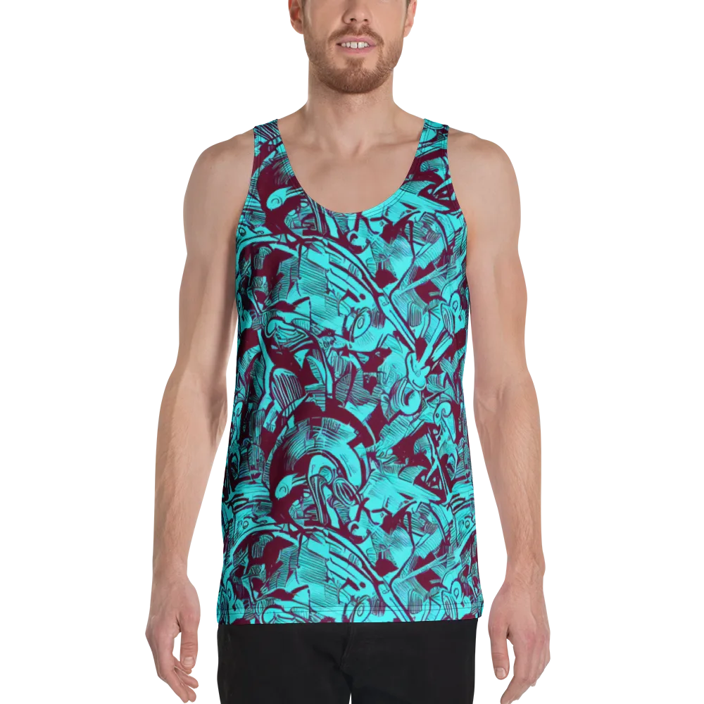 Burgundy Tropics on Men's Tank Top — Front
