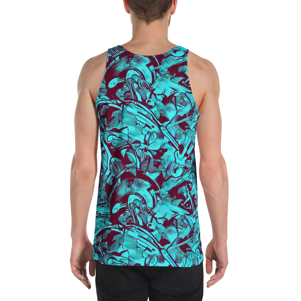 Burgundy Tropics on Men's Tank Top — Back