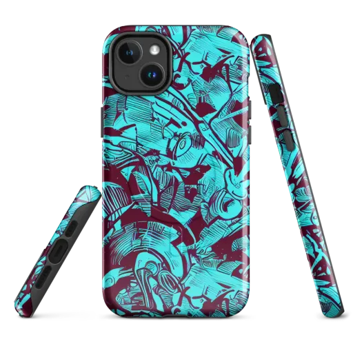Burgundy Tropics on a MagSafe Tough Case for iPhone®