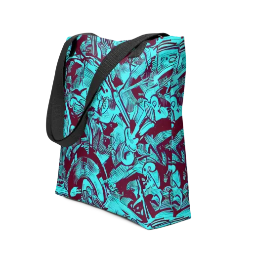 Burgundy Tropics on a Tote Bag
