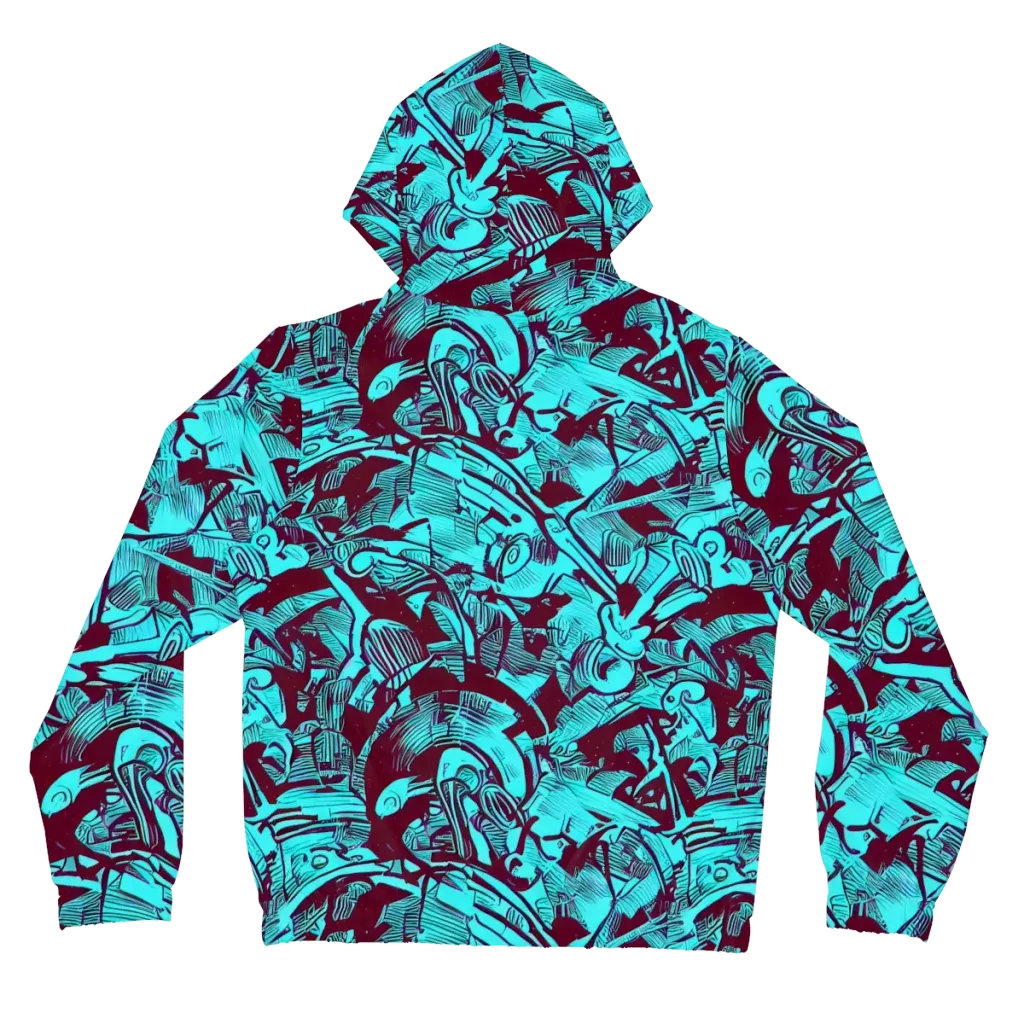 Burgundy Tropics on Women's Full-Zip Hoodie — Back