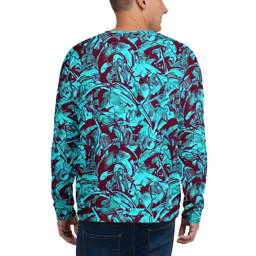 Burgundy Tropics on Sweatshirt — Back