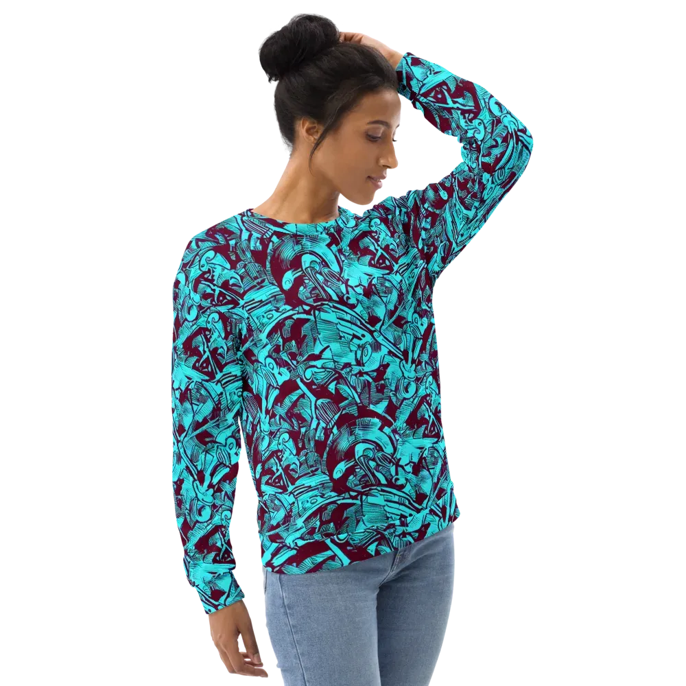 Burgundy Tropics on Sweatshirt — Right Front