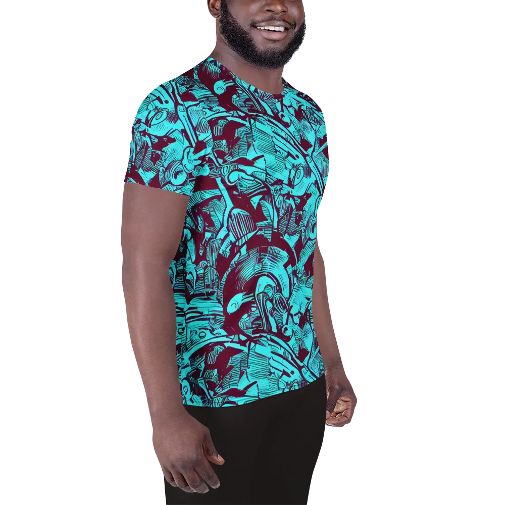 Burgundy Tropics on Men's Athletic T-Shirt — Right