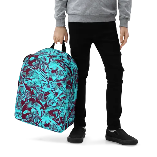 Burgundy Tropics on a Minimalist Backpack