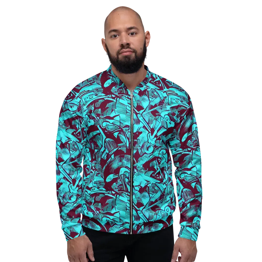 Burgundy Tropics on Bomber Jacket — Front
