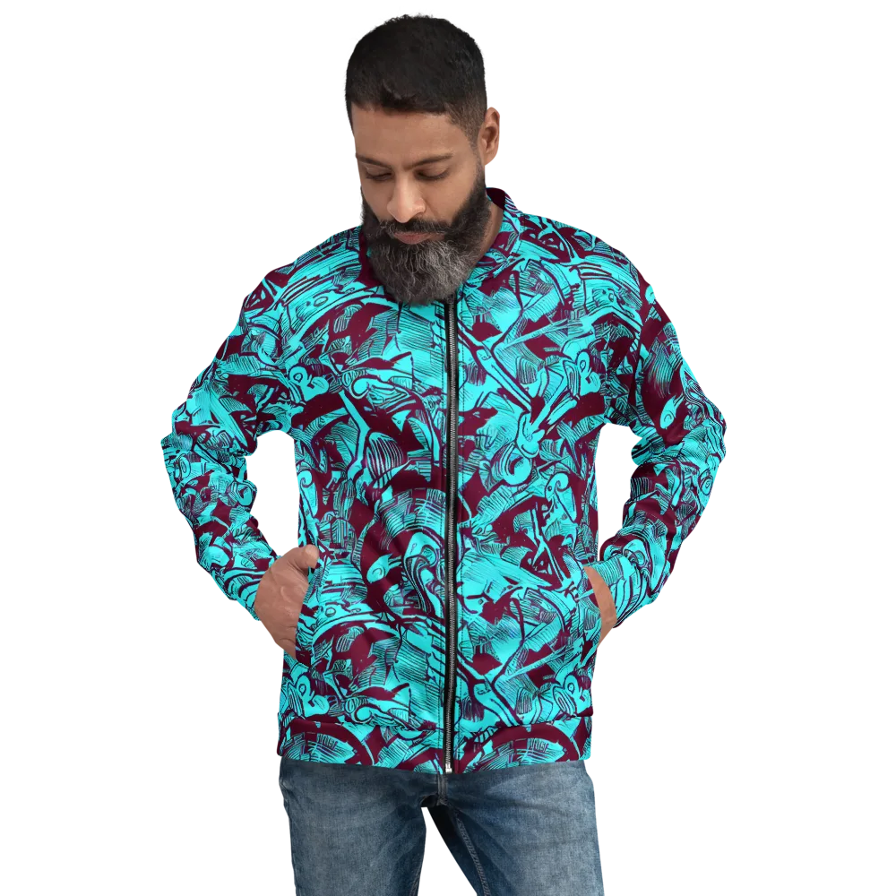 Burgundy Tropics on Bomber Jacket — Front