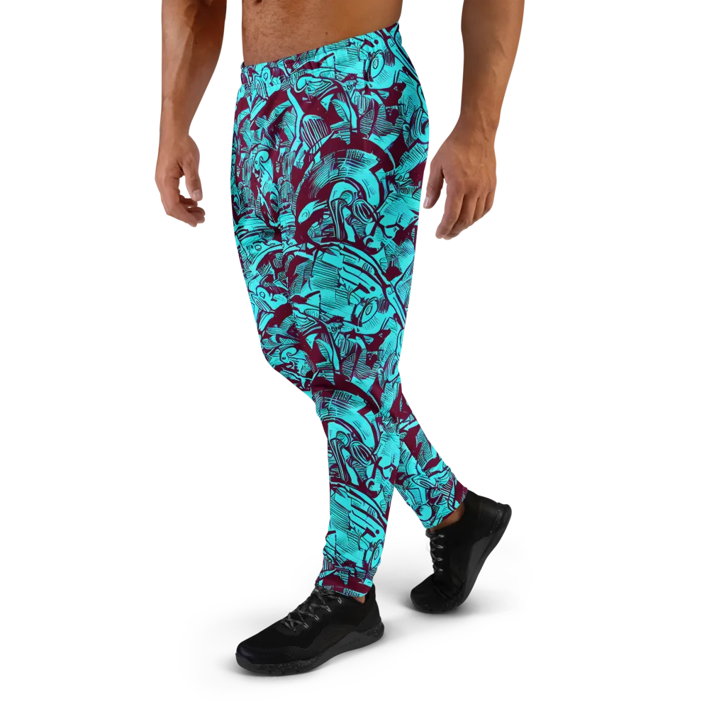 Burgundy Tropics on Men's Joggers — Left