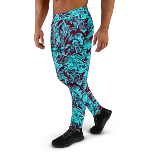 Burgundy Tropics on a Men's Joggers