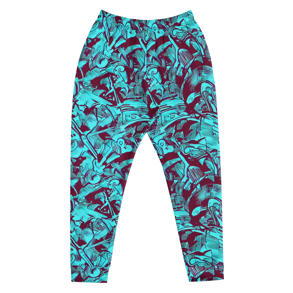 Burgundy Tropics on Men's Joggers — Front
