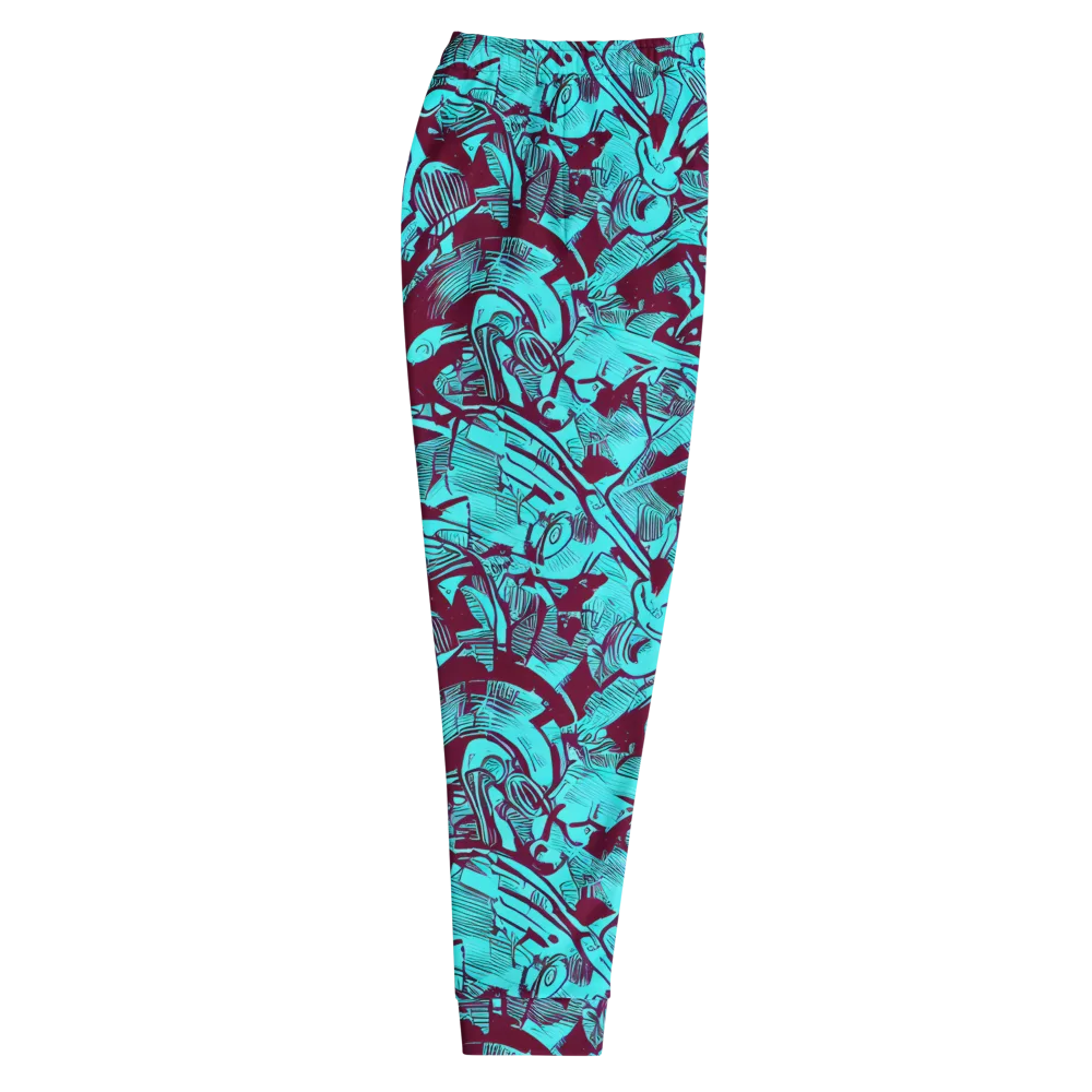 Burgundy Tropics on Men's Joggers — Right