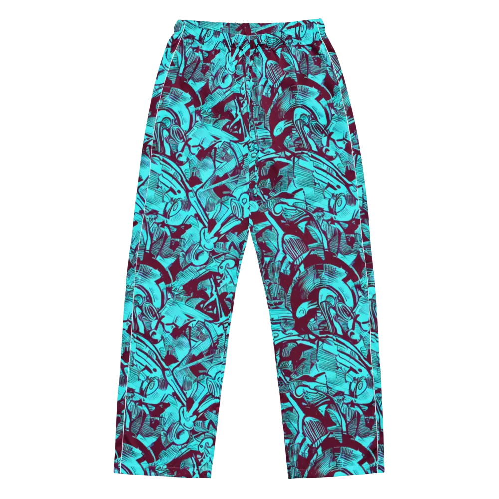 Burgundy Tropics on Women's Pajama Pants — Front