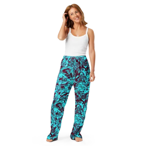 Burgundy Tropics on a Women's Pajama Pants