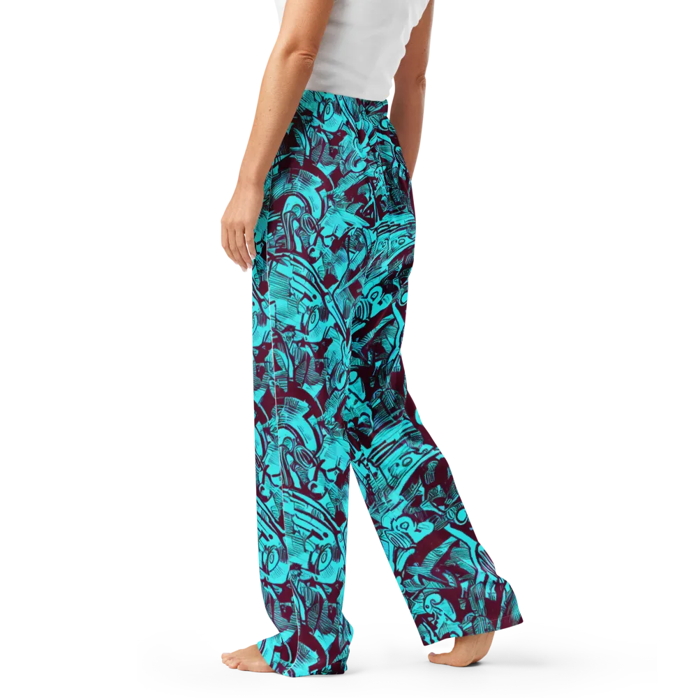 Burgundy Tropics on Women's Pajama Pants — Left