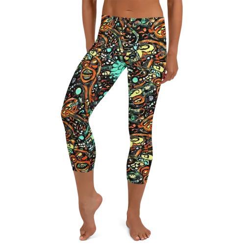 Neon Rumble on a Capri Leggings