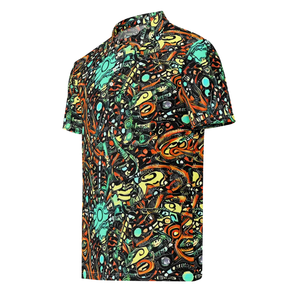 Neon Rumble on Men's Slim Fit Polo Shirt — Left Front