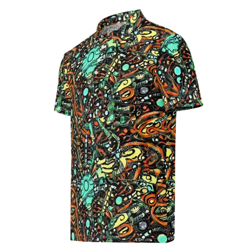 Neon Rumble on a Men's Slim Fit Polo Shirt